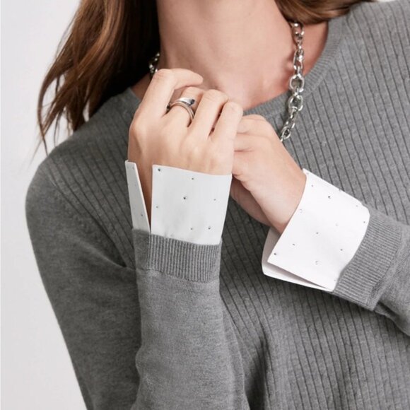 Laura Faux Layered Pullover Sweater Grey Fog - Picture 5 of 11